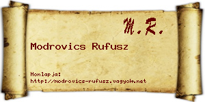 Modrovics Rufusz névjegykártya